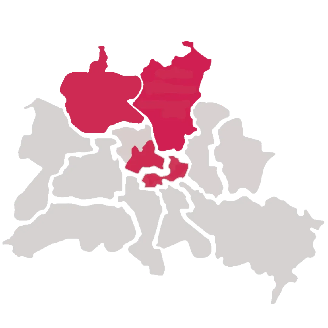 Karte des Einsatzgebiets von Steffis Haushaltshilfe in Berlin